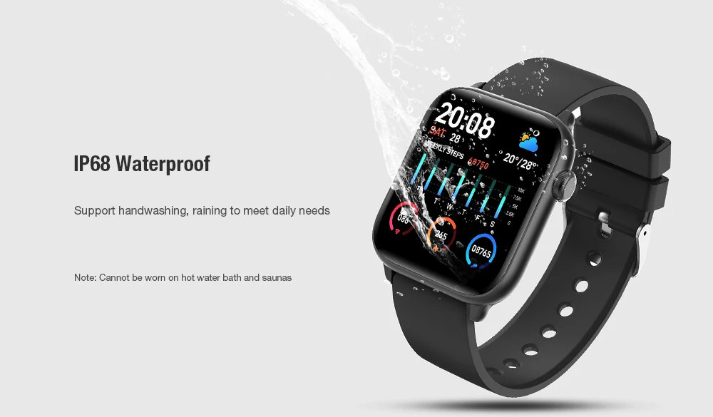 Kingwear KW37 Смарт спортивные часы 1,3 дюймов Bluetooth фитнес-трекер IP68 Водонепроницаемый мониторинг сердечного ритма умные часы