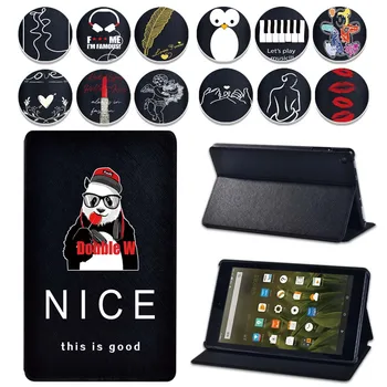 

Tablet Case For Amazon Fire 7/HD 8/HD 10 Pu Leather Drop Resistance Shockproof Ultra-Thin Leather Tablet Cover Case+Free Stylus