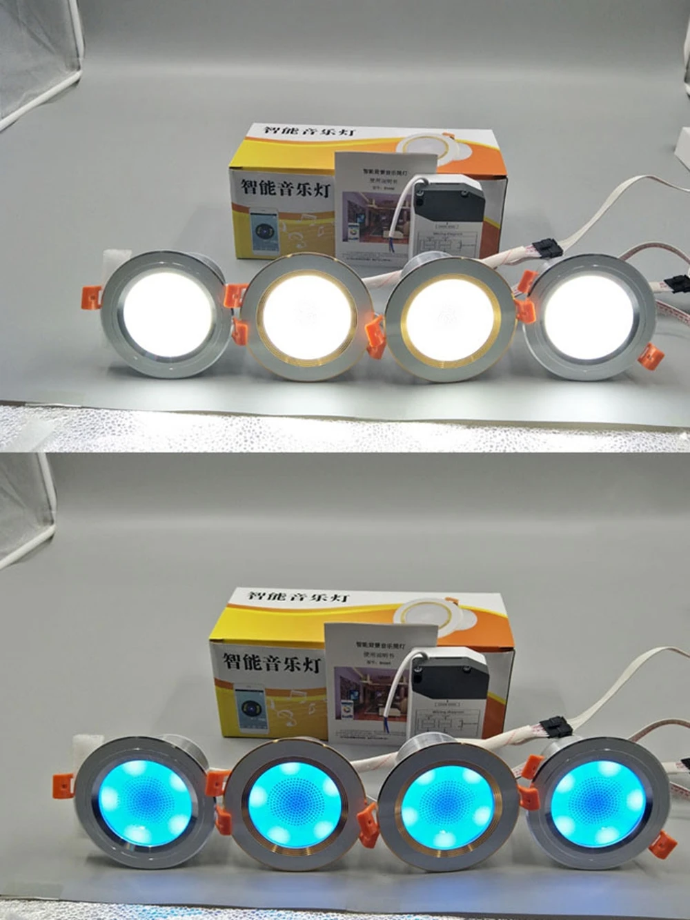 Remote Control Led Ceiling Round Downlight Bluetooth 4.0 Music App Smart Light Fixtures For Home Baseus Kitchen Indoor Lighting