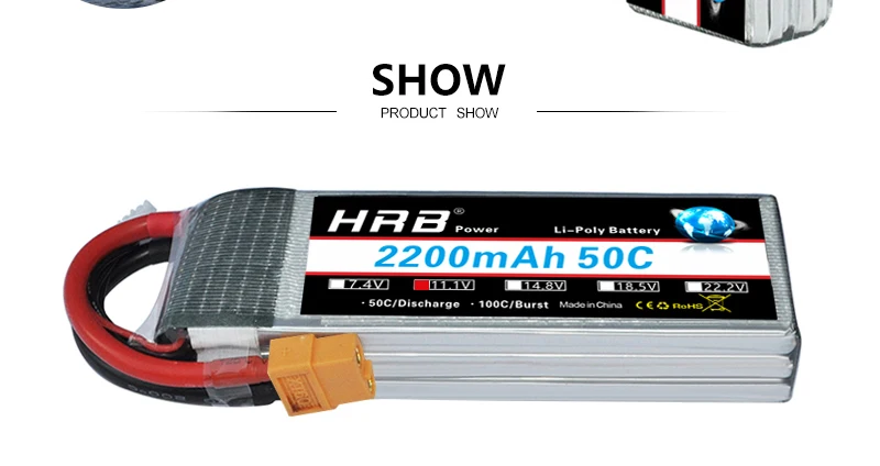 HRB Lipo Battery, SHOW PRODUCT SHOW HAB Pote Batiery 2200mAh 50C