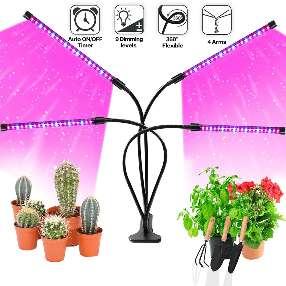 

Full Spectrum LED Grow Light DC5V 3W 9W 18W 27W Clip-on USB Powered Phyto Lamp Desktop Plant Growth Lighting for Indoor Flowers