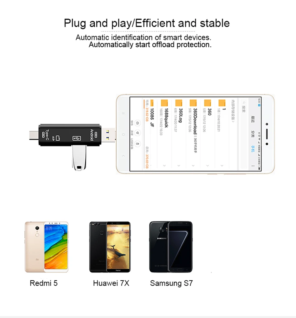 USB 3,1 кард-ридер высокоскоростной SD TF Micro SD type C адаптер флэш-памяти OTG кард-ридер для телефона ноутбука компьютера