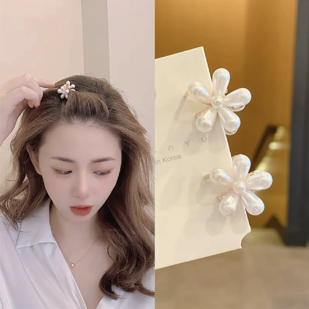 1Set Legierung Mini Perle Frauen luft Krallen Kleine Haar Krallen Kinder Süße Haarnadeln Haar Clips Mode Matte Stirnbänder Haar zubehör – Detail 9