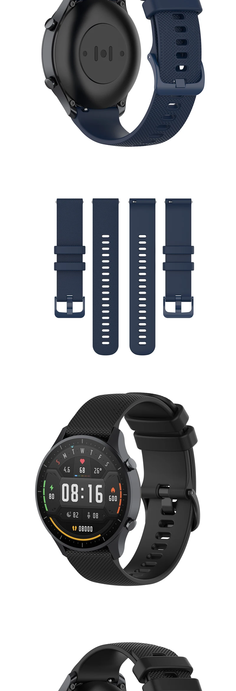 22mm Silicone Band Strap for Xiaomi Mi Watch Color Replacement Bracelet Breathable Sports Bands For Watch Accessories