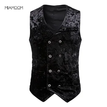 

MIAMOOM Business Casual Vest Waistcoat Men Sleeveless Suit Vest Men Clothing
