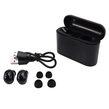 

TWS M2D Bluetooth Headset, Ultra Long Standby Bluetooth 5.0 Stereo Binaural with Digital Display Charging Compartment Wireless B