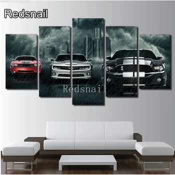 

full square 5 pcs diamond painting rain car mosaic painting round drill 5d diy diamond embroidery icon city night home art T2960