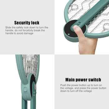 

USB Charging Mosquito Swatter Fly Bug Killer Practical Foldable Mosquito Swatter Mosquito Lamp WXV Sale