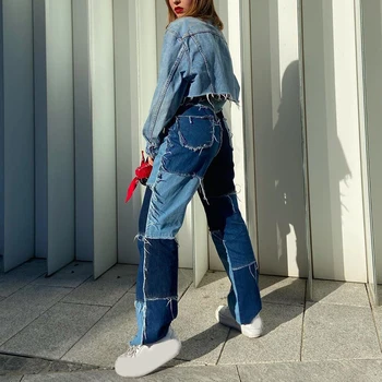 90s patchwork jeans