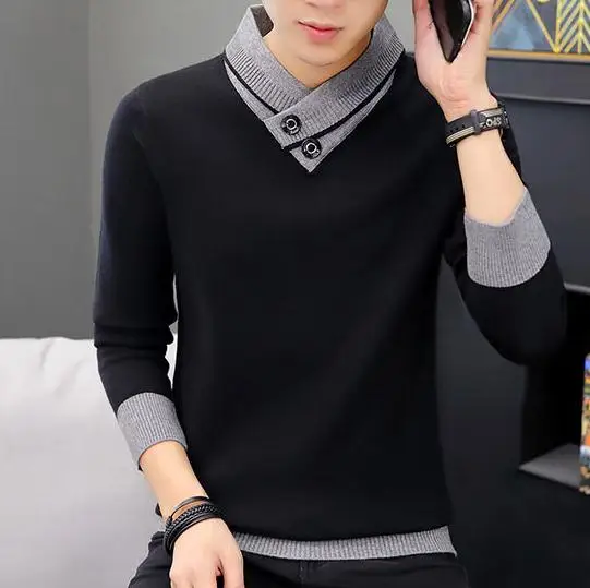 Men's in winter with New style fashion Long sleeve Set head Sweater coat