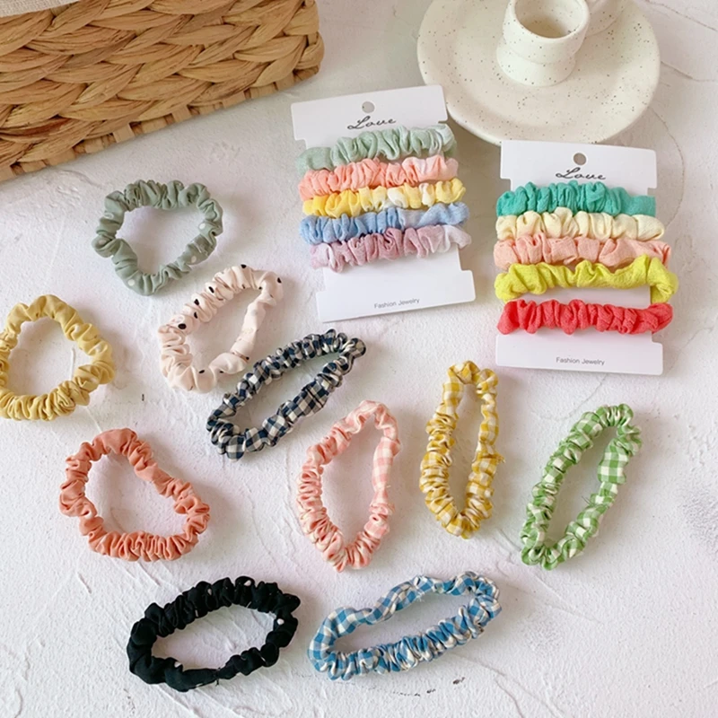 

5PCS Fashion Women Scrunchies Hair Ring Candy Color Hair Ties Rope Ponytail Hair Accessories For Women Girls Hairbands Gifts