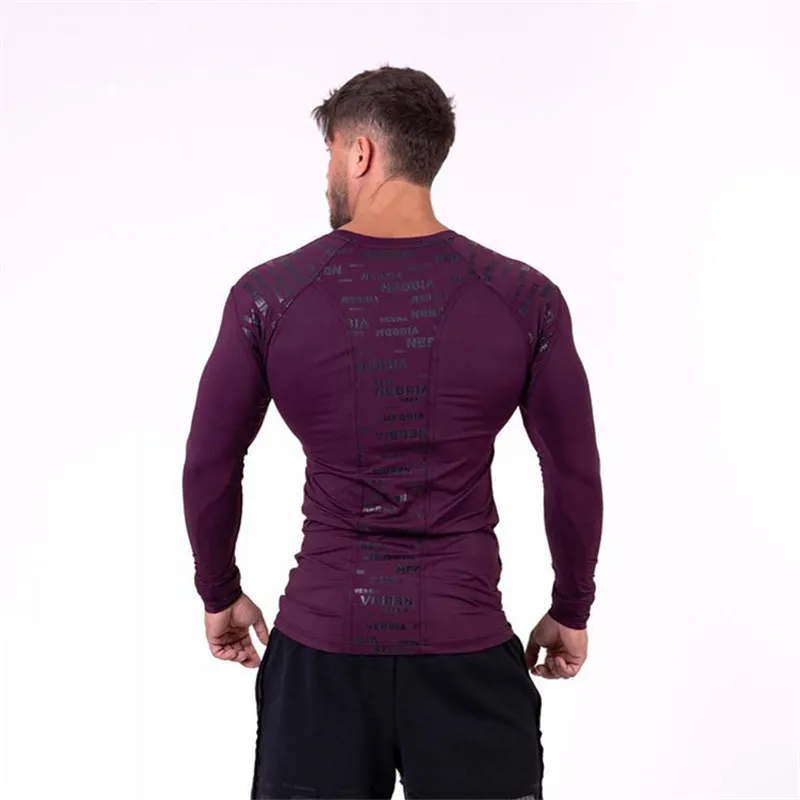 New Long Sleeve Compression Shirt Men Dry Fit Running T-shirts Workout Training Tees Gym Sport T Shirt Men Muscle Jogging Tops