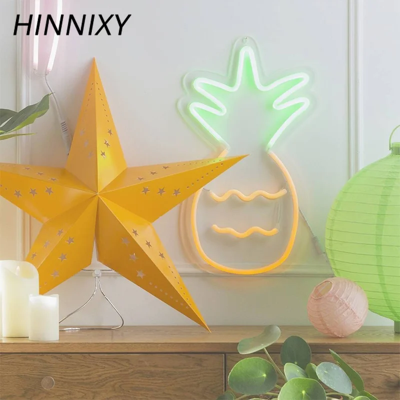 Hinnixy, 45 стилей, 3D неоновая лампа, светодиодный ночник, единорог, слон, неоновая вывеска, для девочек, для спальни, для дома, вечерние, ночные светильники, подарок для ребенка