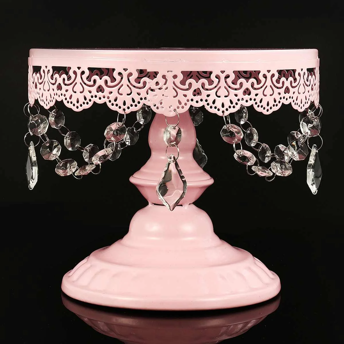 S/M/L розовый Железный кристалл кулон торт стенд зеркальная поверхность Свадебный десерт поднос кексы фрукты сковородка для печенья дисплей сервировочная стойка