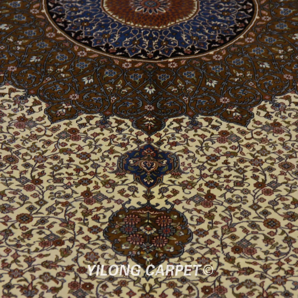 YILONG 9'x12' Тебризский шелковый ковер Большой античный элегантный персидкий шелковый ковер ручной работы для комнаты(ZQG341A