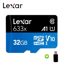 Lexar 32G слот для карт памяти 64 ГБ 128 ГБ 256 633X Micro SD карта SDXC 95 МБ/с. TF карты флэш накопитель usb для смартфонов