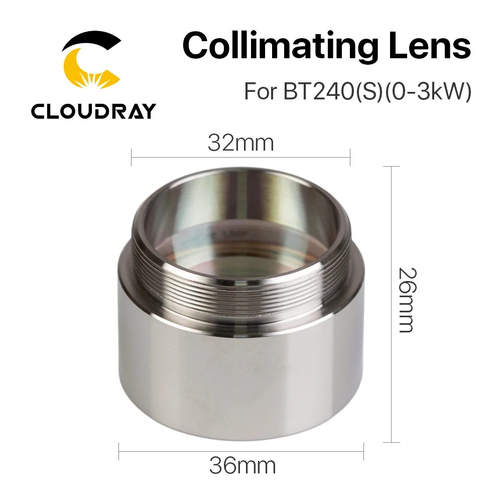 Cloudray BT240S 섬유 레이저 초점 렌즈 D30 F100 F125mm Raytools 레이저 커팅 헤드 용 렌즈 홀더 BT240 BT240S 0-4KW