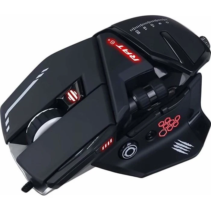 Ratón de juego loco Catz R A T 6 + negro (PMW3360, Omron, USB, 11 botones, 12000 dpi, retroiluminación RGB) ► Foto 3/5