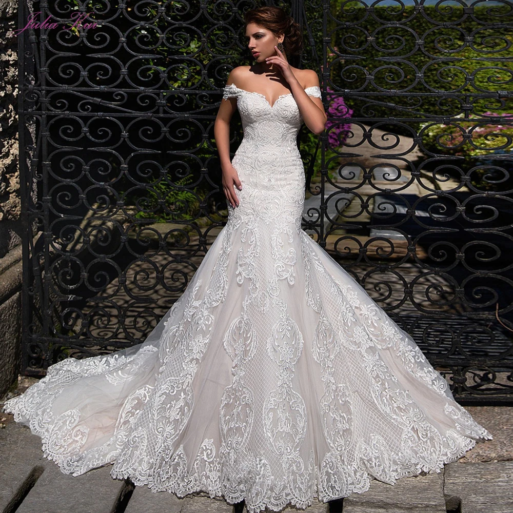 

Julia Kui Off The Shoulder Mermaid Wedding Dress With Gorgeous Lace Of Lace Up Bride Dress