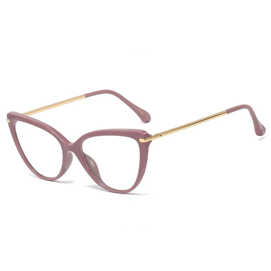 Fashion Flat Mirror Optical Glasses Female Metal Luxury Brand Designer Spectacles Transparent Cat Eye Glasses Frame Male Myopia - Цвет оправы: 3 Eyeglasses Frame
