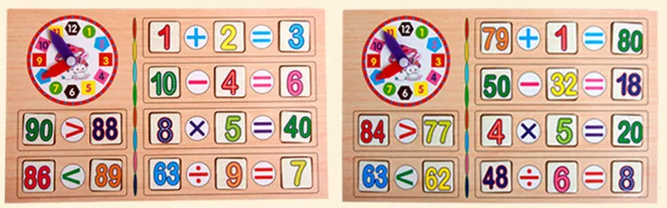 [Funny] Baby Educational toys wooden Understanding Digital Arithmetic Time Color game Mathematics counting rods set learn toy