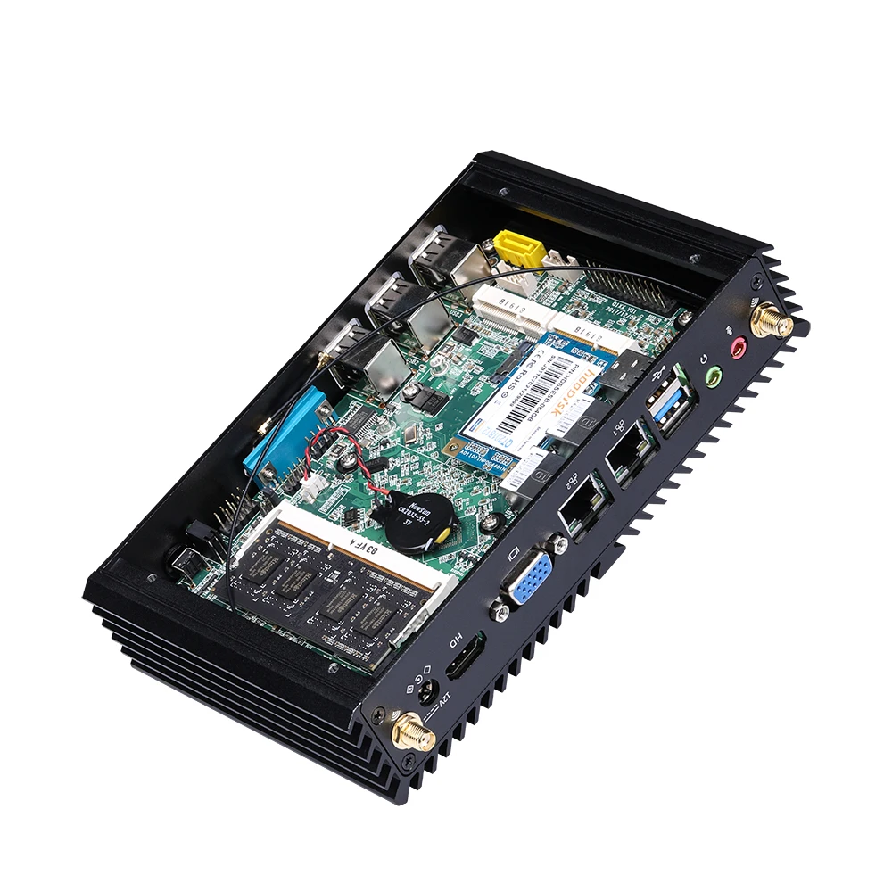 Barebone компактный промышленный ПК Intel J1900 2 Lan 8 USB COM VGA HD настольный компьютер K190SE