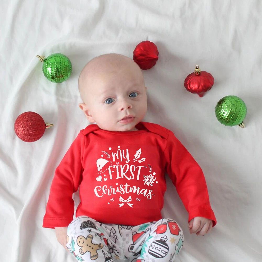 My First Christmas Baby Bodysuit Baby's 1st Christmas Jumpsuit Clothes