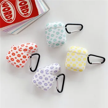 

Cute Cute Lip print Pattern Earphone Case For Apple Airpods Pro Cover Silicone For airpod 1/2 Headphone Charging Box Case