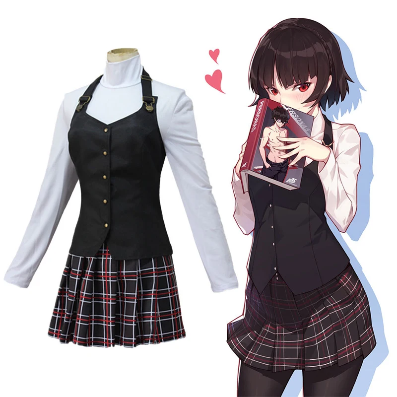 Anime Persona 5 Makoto Niijima Cosplay Costume P5 Queen Cosplay Wigs Female High School Student Uniforms Halloween Carnival0 (2)