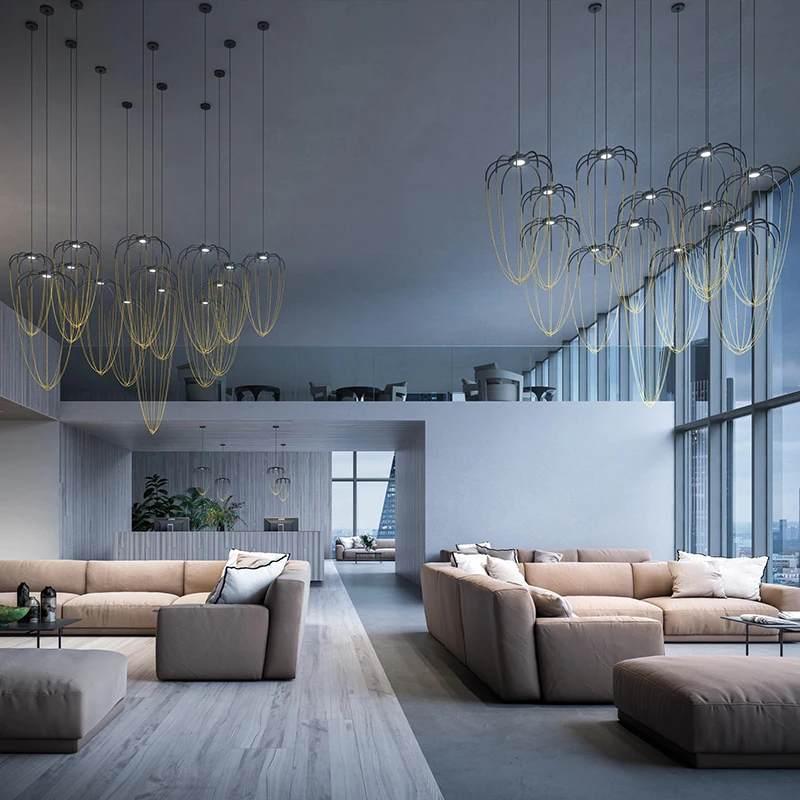 

Nordic Light Luxury Simple Pendant lights Art Decoration Country Vintage Restaurant Aluminum Chain Droplight Creative Fixture