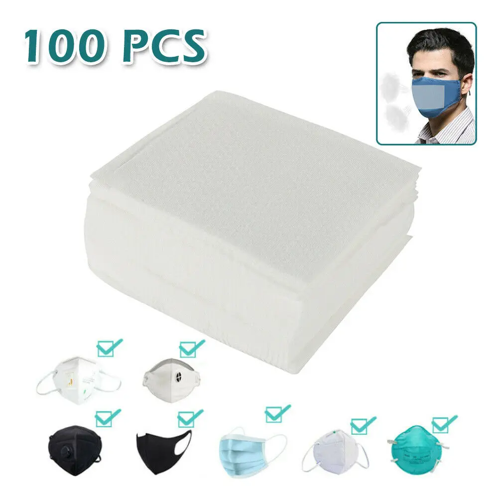 

100 Pcs Disposable N95 Activated Face Mask Carbon Filter 3 Layers Breathable PM2.5 Activated Carbon Filter Protective Filter