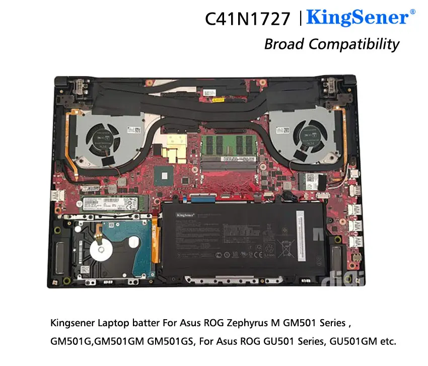Kingsener-bateria para computador laptop asus, modelos rog