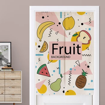

Fresh fruit Bedroom kitchen Curtains Home Decor Linen Door Curtain Customizable curtain geometry