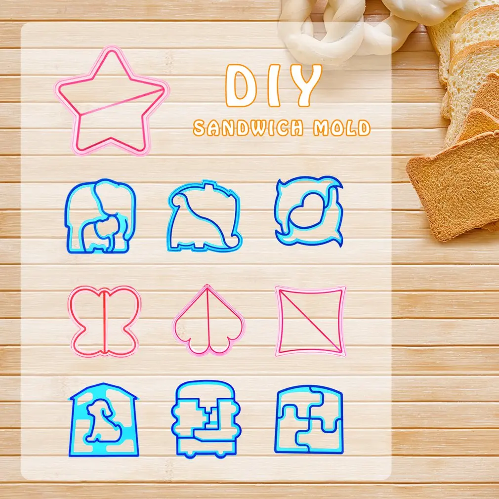 DIY бутерброды резак формы для обеда еда высечки хлеб печенье помадка сахарный шоколадный печенье декор выпечки формы подарок