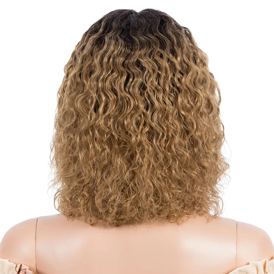 Lekker-Ombre Loira Curly Bob Peruca para Mulheres,