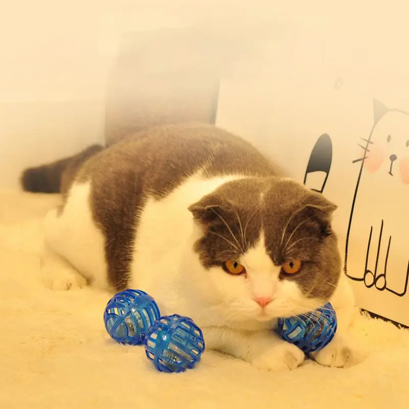 3 шт./партия Pet интерактивные упражнения светящиеся игральные игрушки пластиковый мяч с колокольчиком для кошки