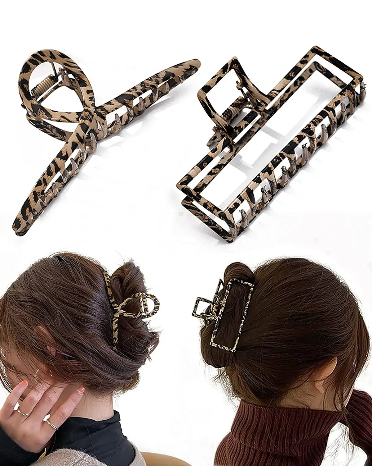 

Металлические заколки-крабы для женщин, девушек, большие заколки для волос, толстый держатель для волос, заколки, большая прочная искусственная челюсть, зернистость под дерево