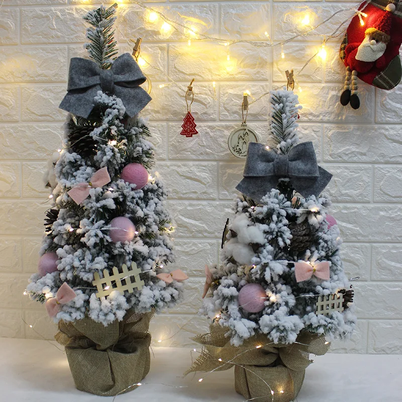 

Mini Christmas Tree 45/60cm Artificial Christmas Tree Decoration With Stand Desktop Decorations Store Window Decoration Props