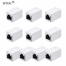 HTOC – connecteur de réseau RJ45, prolongateur de réseau de câbles Cat5 Cat5e Cat6e femelle à femelle (Pack de 10 blancs) 