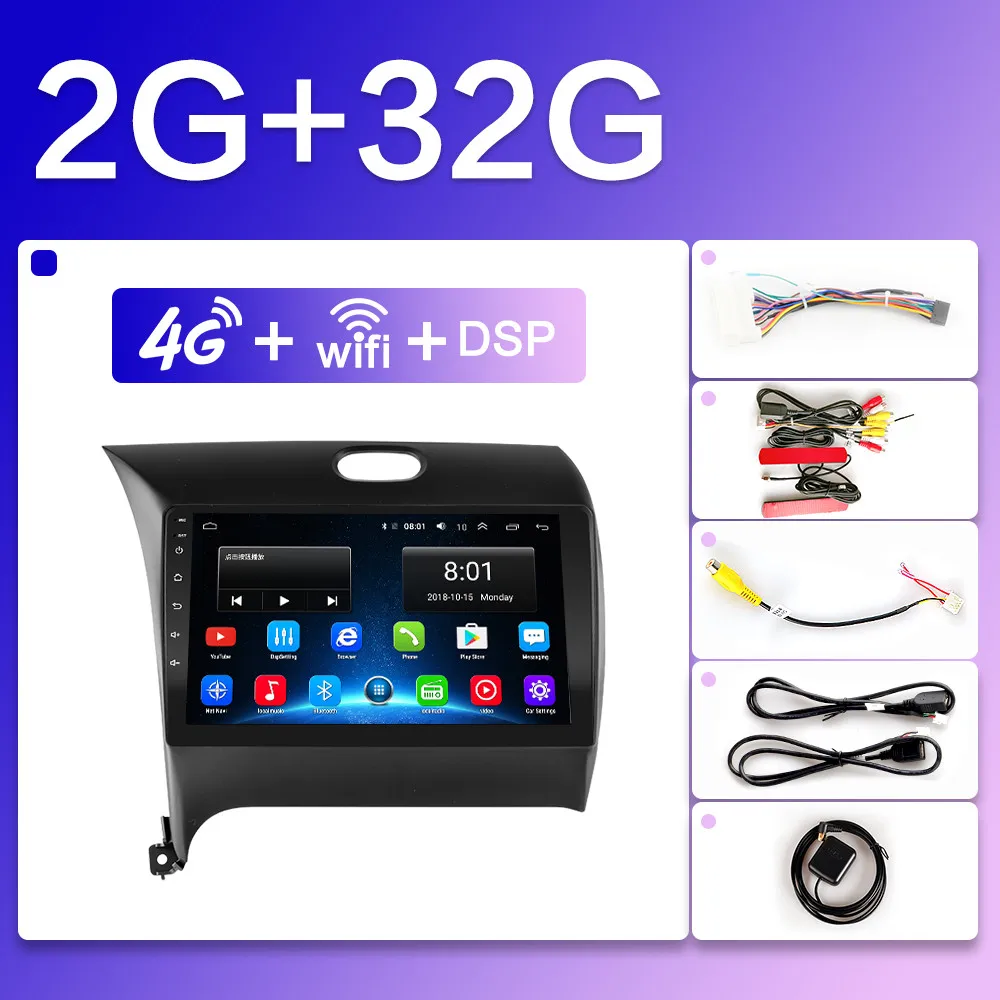 k3-SIM-2G Android 8,1 GO " сенсорный экран автомобильный Радио плеер навигация Мультимедиа для KIA K3 CERATO FORTE 2013- 2din gps 4G-SIM-EQ36-IPS - Цвет: k3-SIM-2G