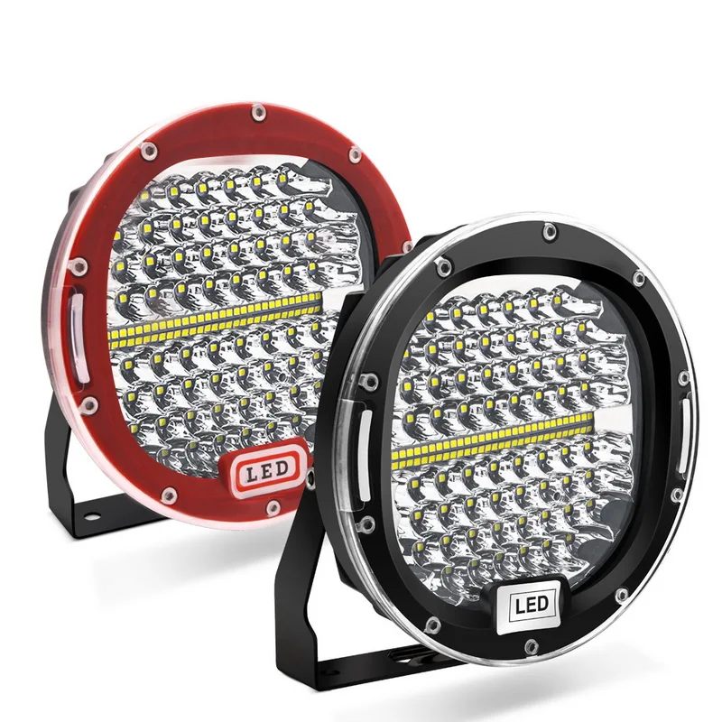 Cena 2 sztuk 7 Cal 300W 5X7 7X6 led spot oświetleniowy wiązki okrągły jazdy terenowej oświetlenie do jeepa ATV UAZ SUV 4x4 ciągnik siodłowy łodzi zakłóca przebieg