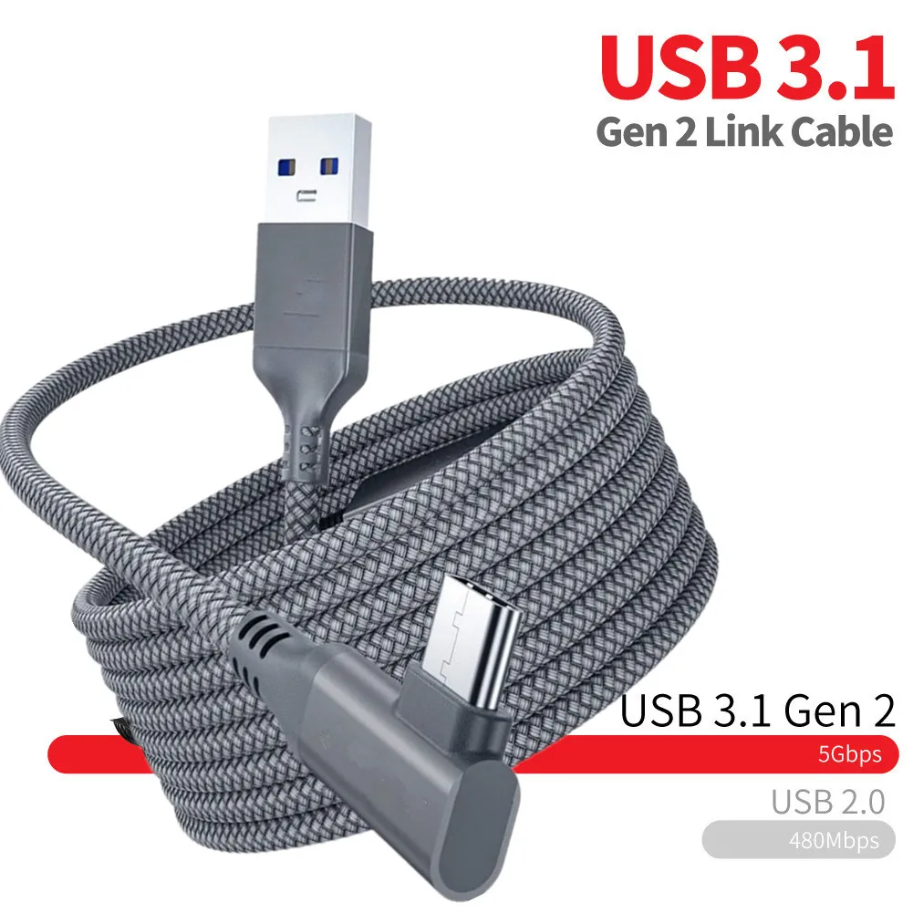 3 м для Oculus Quest 2 звеньевой Кабель USB 1 Gen кабель Type C передача данных Быстрая зарядка