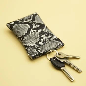 

2020 Key holder Men Snake pattern key Wallet Women Fashion PU Leather keychain housekeeper Car key bag