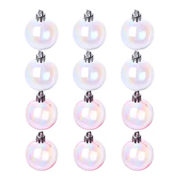 

Christmas Xmas Tree Ball Clear&Pink Birthaday Party Decor Glitter Ball Ornaments Hanging Festival Wedding Home Room Decor