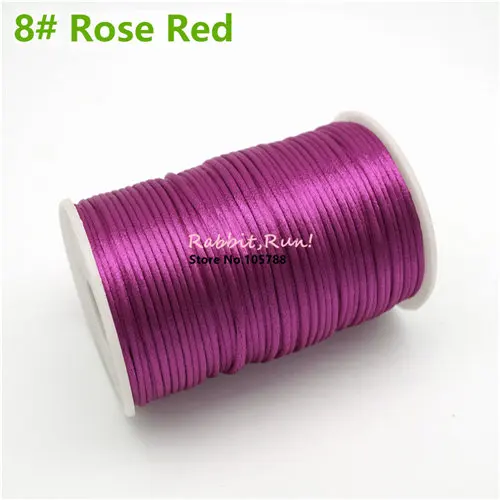 2,5 мм трещотка шнур, 100 ярдов/рулон, 20 цветов, шамбалла макраме шнур, браслет шнур для бисероплетения, китайские узлы шнур HK049 - Цвет: 8 Rose Red