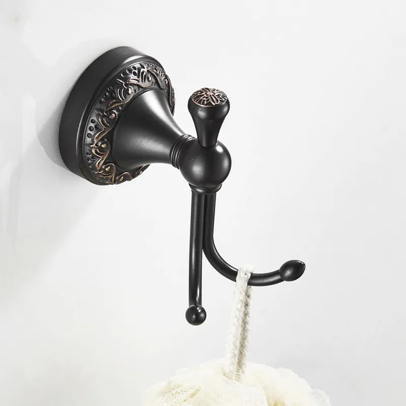 

Clothes Hook Black Oil Rubbed Brass , Elegant Bathroom Hardware Robe Hooks,Bathroom Accessories Wall Mounted ZD1677