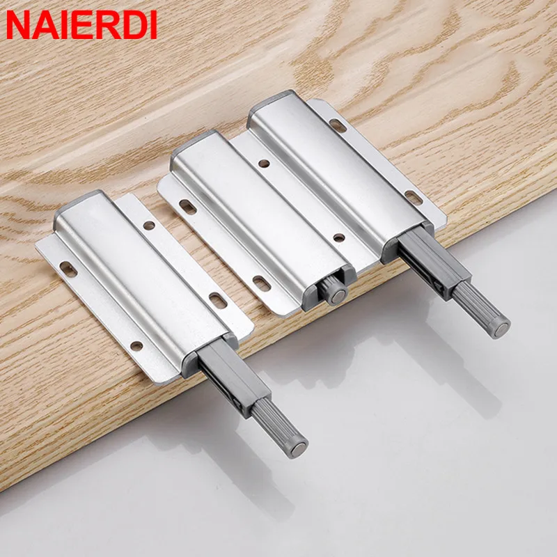 NAIERDI Push to Open Cabinet Catches Aluminum Alloy Door Stops Magnetic Touch Stop Kitchen Invisible Cabinet Pulls Hardware magnetic cabinet catches magnetic cabinet latches door catches cabinet door latch cabinet door stop door stops