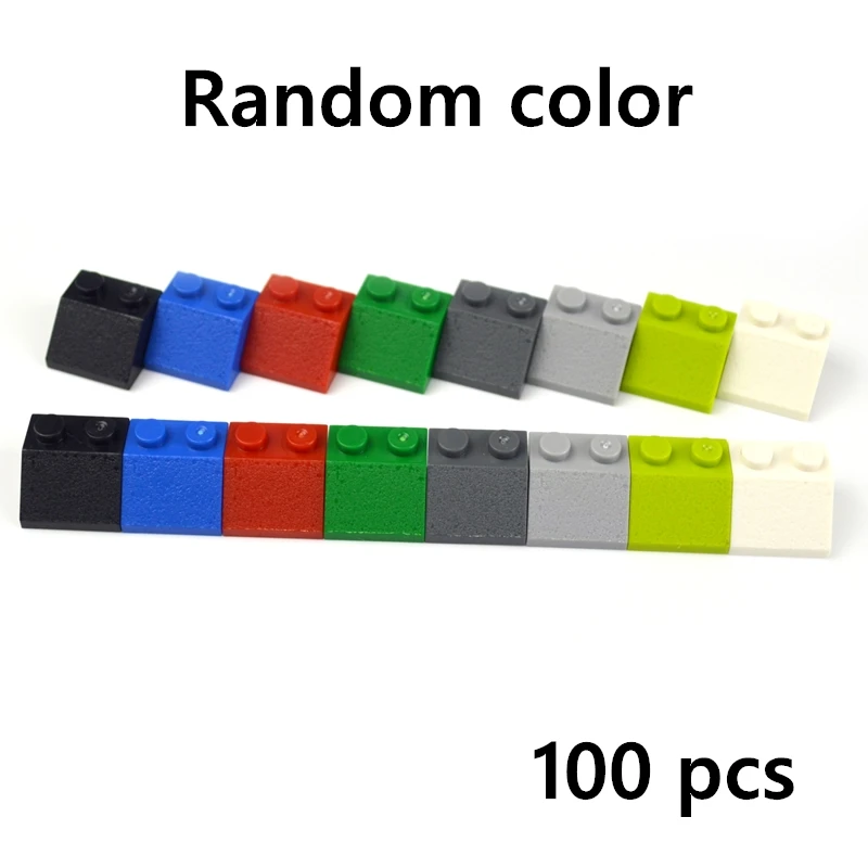 50-100 Pieces Roof Tile Bricks 1X2 With Slope 45 DIY Enlighten Building Block Bricks Toys For Boys Kids Compatible All Brands 14