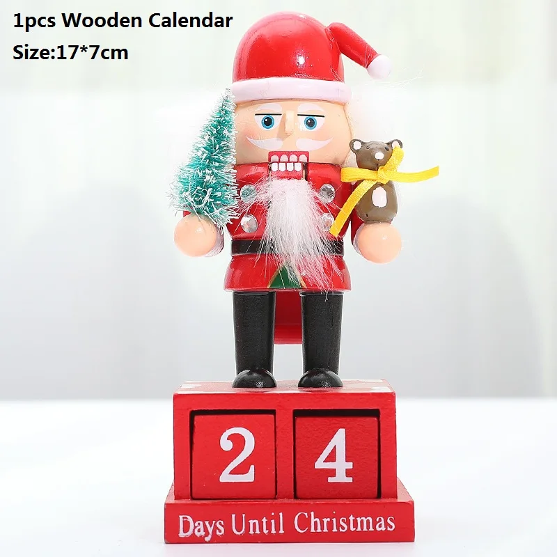 01 Christmas Countdown Calendar Wooden Christmas Advent Calendar Box Christmas Decorations for Home Christmas Kids Gifts Happy New - Цвет: 01