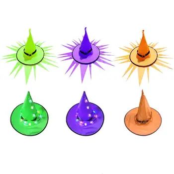 

6Pcs Halloween witch hat LED witch hat decor for Decor Halloween Party Hair